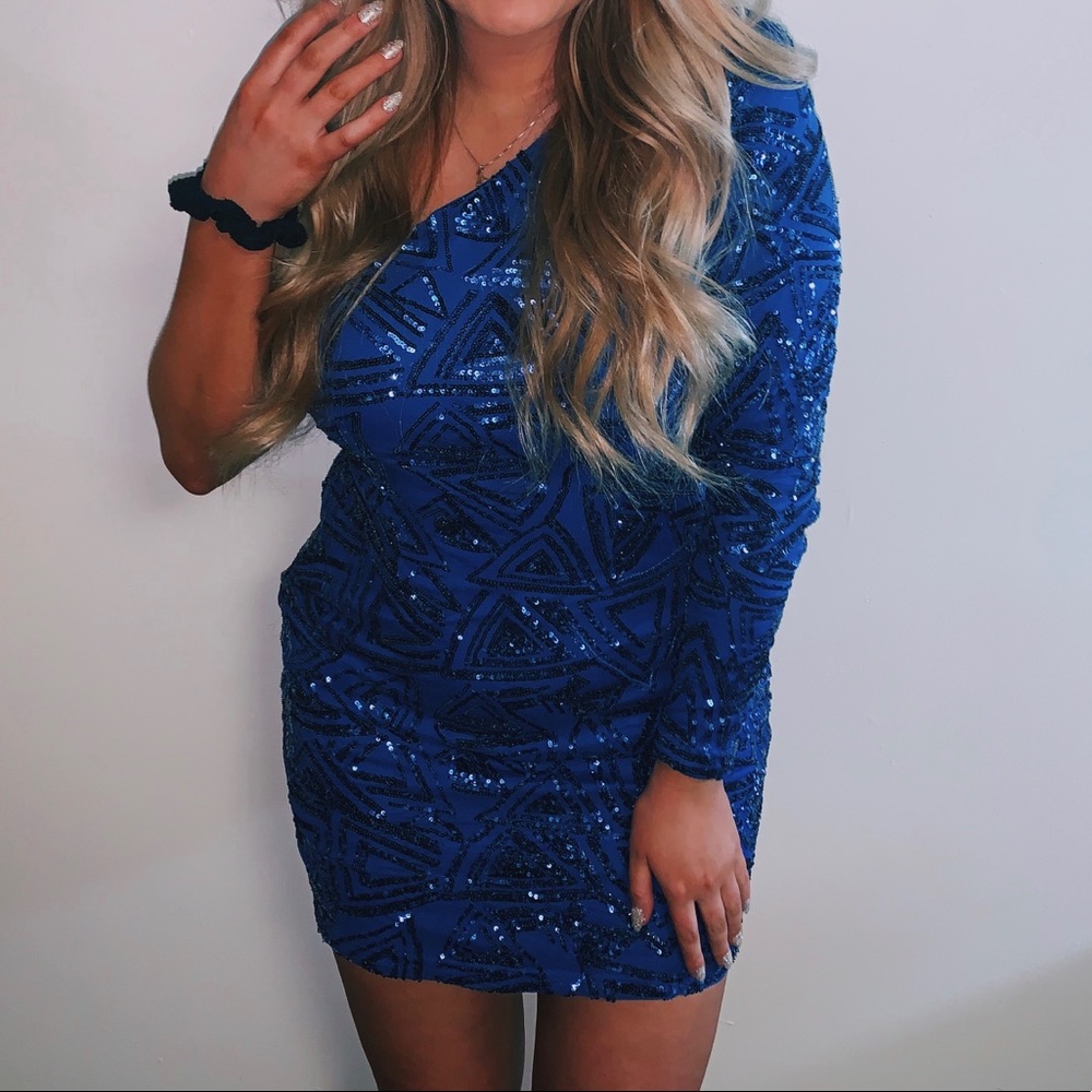 BLUE SEQUIN DRESS